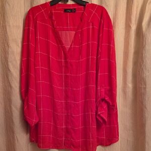 Apt. 9 Red Checkered Women's Blouse